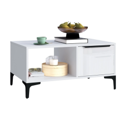 Стол журнальный Кимберли, Белый/Белый глянец